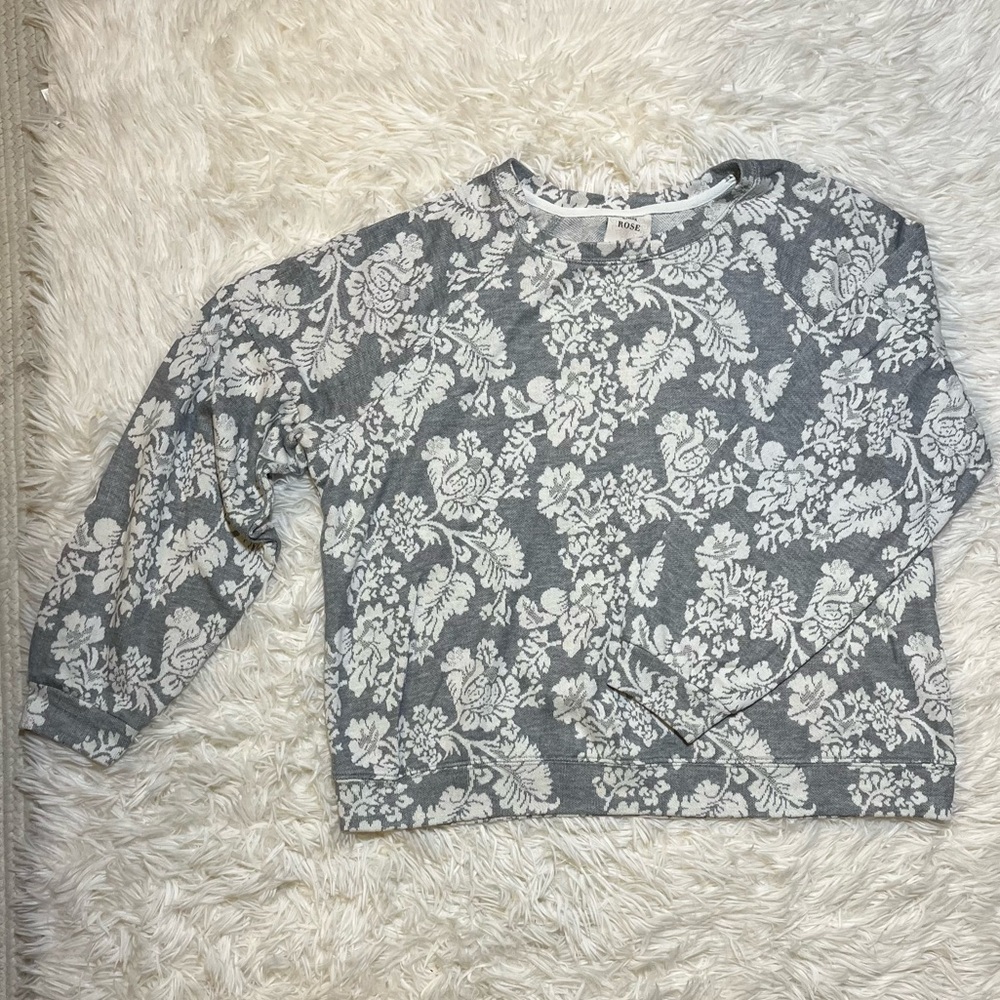 Floral Gray Women's Sweater